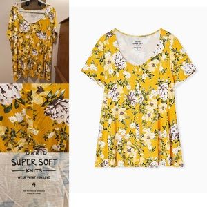 Torrid fit and flare floral shirt